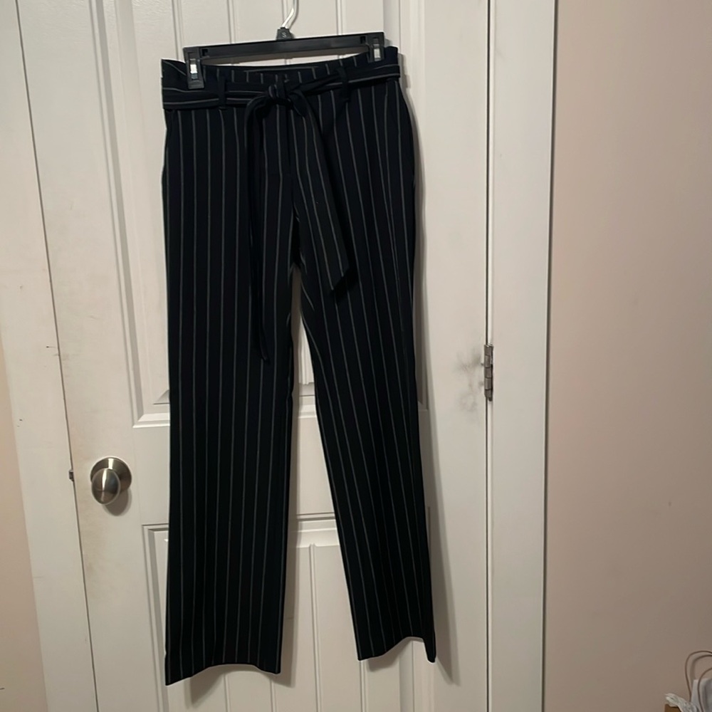 LOFT Marisa Trouser Black Pinstriped Size 0